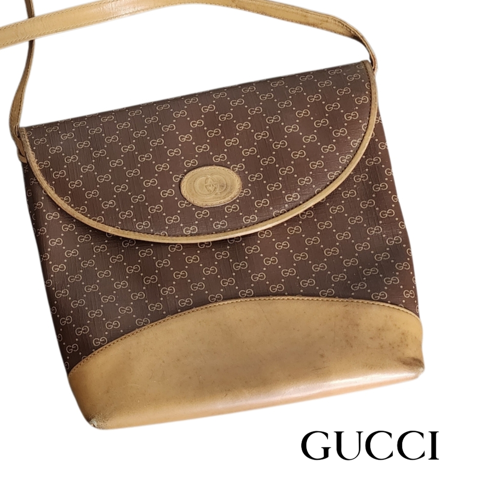 Authentic GUCCI Interlocking Leather Crossbody ba… - image 1